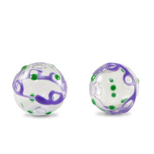 Hand-painted glass beads 14mm Transparent-Purple Green
