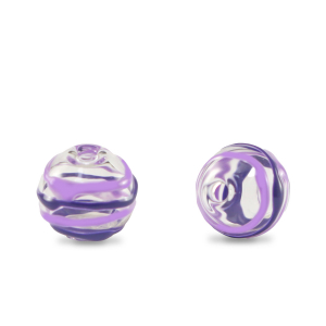 Hand-painted glass beads 8mm Transparent-Lilac Purple