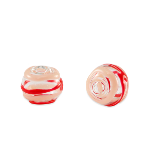 Hand-painted glass beads 8mm Transparent-Red Pink