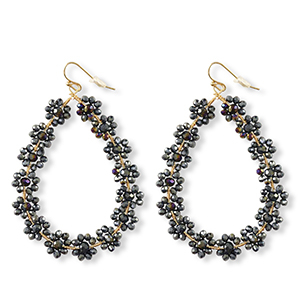 Top Faceted earrings drop Gold-Midnight Blue