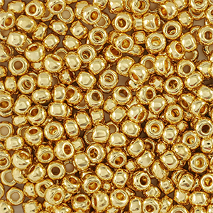 Preciosa glass seed beads 24K 10/0-68304 Gold