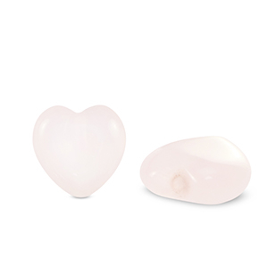 Natural stone beads Rose Quartz heart Light Pink