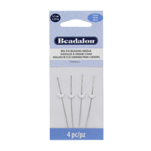 Beadalon big eye beading needle 5.7cm (Fine) Silver