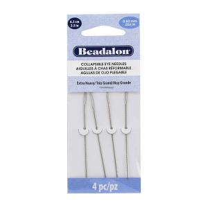 Beadalon collapsible eye needle 6.3cm (Extra Heavy) Silver