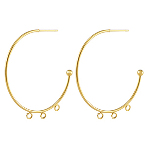 Stainless steel earrings / earpin creole Gold