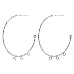 Stainless steel earrings / earpin creole Silver