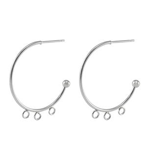 Stainless steel earrings / earpin creole Silver