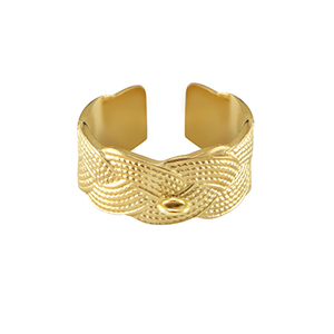 Stainless steel rings with loop Gold