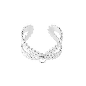 Stainless steel rings with loop Silver
