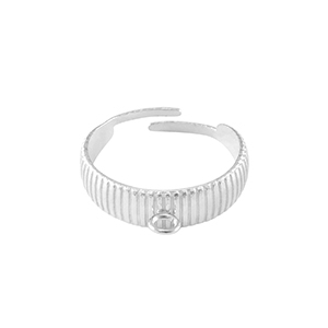 Stainless steel rings with loop Silver