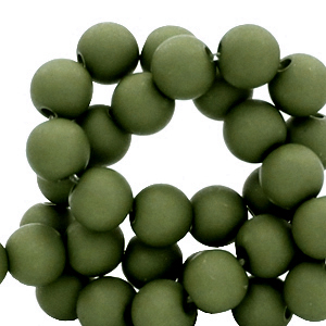 8 mm acrylic beads Murky Green