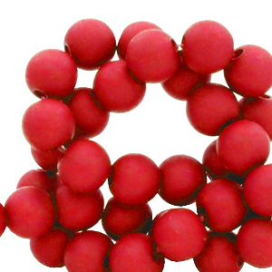 6 mm acrylic beads Fiery Red