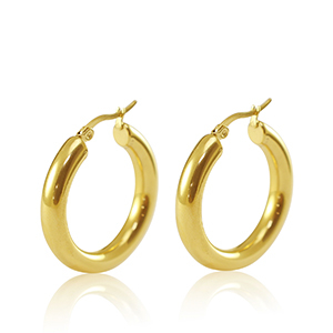 Stainless steel earrings creole 30mm Gold