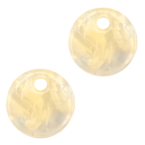 Resin pendants 12mm Sand Beige Transparent