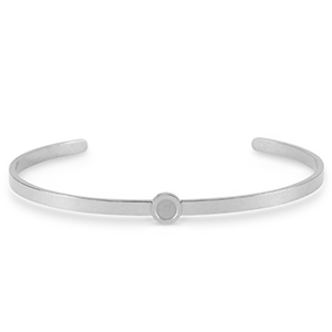 Birthstones bangle bracelet with setting for SS16 flat back Stainless Steel Silver