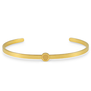 Birthstones bangle bracelet with setting for SS16 flat back Stainless Steel Gold