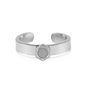 Birthstones ring with setting for SS16 flat back Stainless Steel Silver