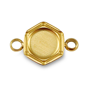 Birthstones charm with setting for SS16 flat back Stainless Steel Gold