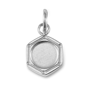 Birthstones charm with setting for SS16 flat back Stainless Steel Silver