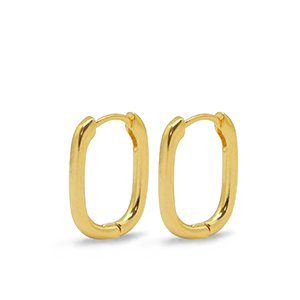 DQ European metal findings creole earrings oval Gold (nickel free)