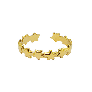 Stainless steel rings star Gold