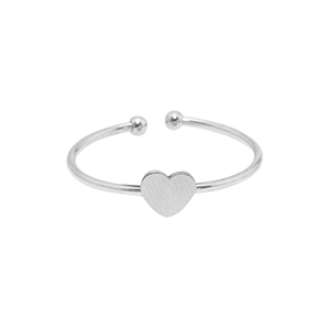 Stainless steel rings heart Silver