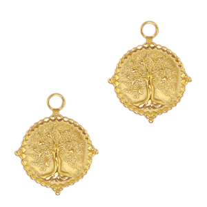 Stainless steel charms tree of life Gold