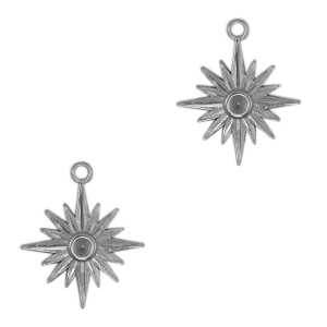Stainless steel charms sun Antique Silver