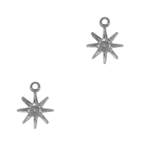 Stainless steel charms star Antique Silver