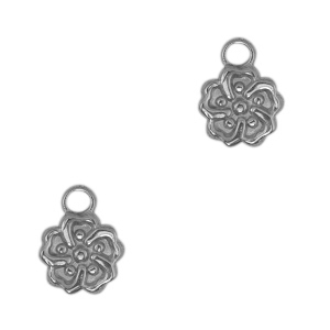 Stainless steel charms flower Antique Silver