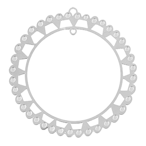 Stainless steel charms bohemian 48mm Silver