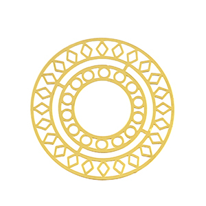 Stainless steel charms bohemian 30mm Gold