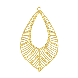 Stainless steel charms bohemian leaf Gold