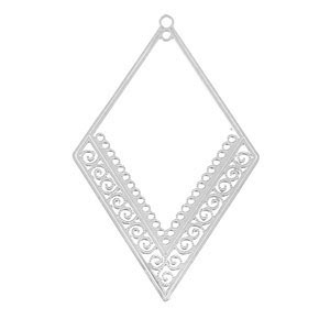 Stainless steel charms bohemian rhombus Silver