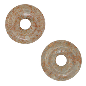 Natural stone charms Jasper donut 20mm Red-Grey