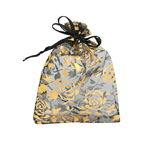 Jewellery Organza Bag 7x9cm rose Black-Gold