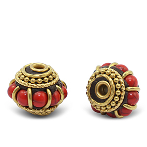 Bohemian beads Red-Antique Gold
