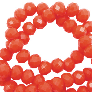 Top faceted beads 6x4mm disc Vermillion Orange
