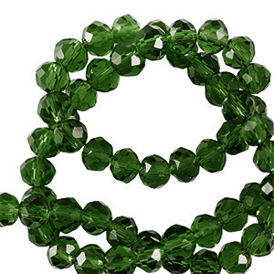 Top faceted beads 3x3mm disc Emerald Green