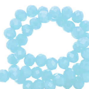 Top faceted beads 4x3mm disc Arctic Blue