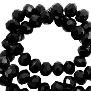 Top faceted beads 3x2mm disc Black
