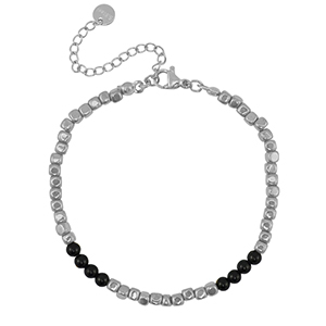 Stainless steel bracelets Silver-Black