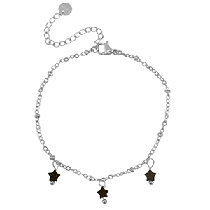 Stainless steel bracelets star Silver-Black