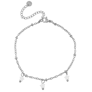 Stainless steel bracelets star Silver-White