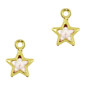 Crystal glass charms star Peach-Gold