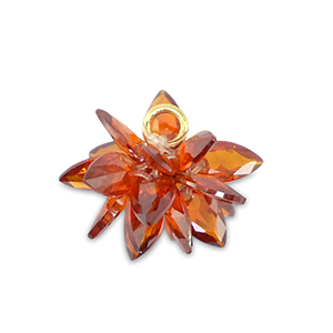 Cubic Zirconia charms flower Rusty Orange