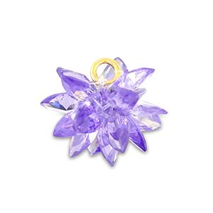 Cubic Zirconia charms flower Purple