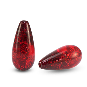 Polaris Elements drop shaped beads Tiffany Crimson Red