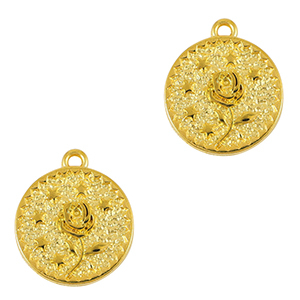 DQ European metal charms flower Gold (nickel free)