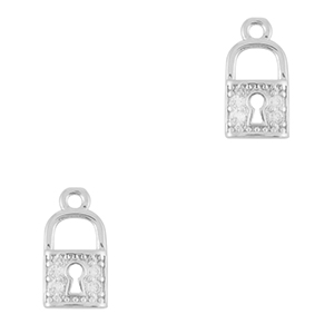 Brass TQ metal charms lock Silver